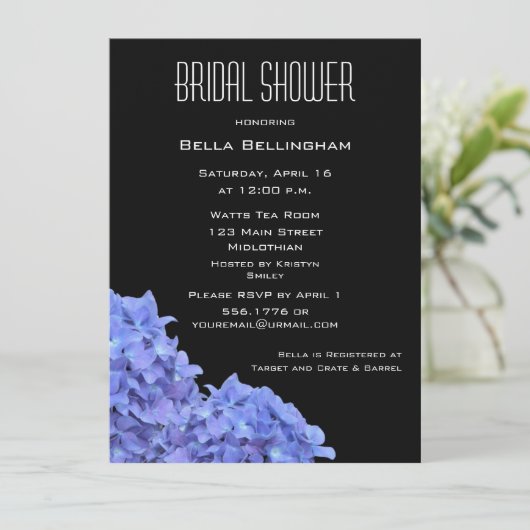 Hydrangeas Bridal Shower Kaart (Staand voorkant)