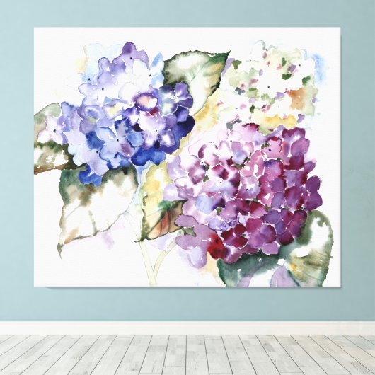 Hydrangeas Canvas Afdruk (Insitu (Houten vloer))