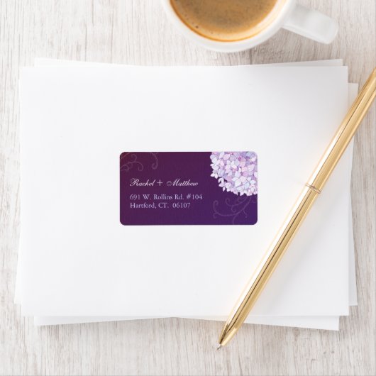 Hydrangeas Deep Paars Weddenschap Etiket (Insitu)