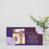 Hydrangeas Deep Paars Weduwfoto Hartelijk dank Bedankkaart (Staand voorkant)