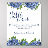 Hydrangea's Deze Kaars Brandt Ter Nagedachtenis Bo Poster (Voorkant)