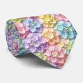 Hydrangeas & Diamonds | Pastel Regenboog Heren str Stropdas (Opgerold)