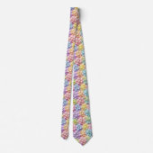 Hydrangeas & Diamonds | Pastel Regenboog Heren str Stropdas (Achterkant)