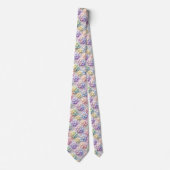 Hydrangeas & Diamonds | Pastel Regenboog Herenzijd Stropdas (Voorkant)