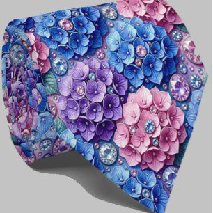 Hydrangeas & Diamonds Trouw en evenementen halsk Stropdas