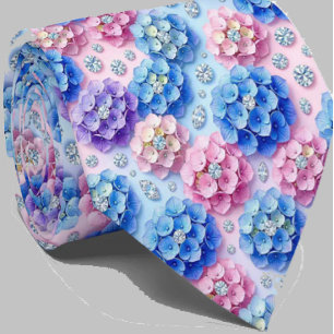 Hydrangeas & Diamonds Trouw en evenementen halsk Stropdas
