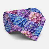 Hydrangeas & Diamonds | Trouw- en evenementensiera Stropdas (Opgerold)