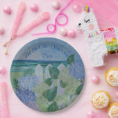 Hydrangeas door het strand bruiloft papieren bordje (Feest)