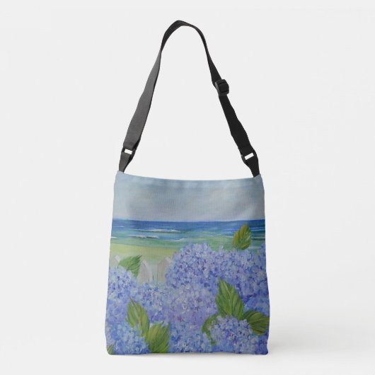 Hydrangeas door het Zee Crossbody Tas (Achterkant)