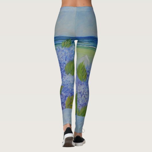 Hydrangeas door het Zee Leggings (Achterkant)
