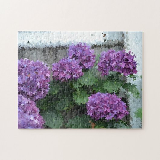 Hydrangeas door het Zee Puzzle Legpuzzel (Horizontaal)