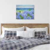 Hydrangeas door het Zee: verpakt canvas Afdruk (Insitu (Slaapkamer))