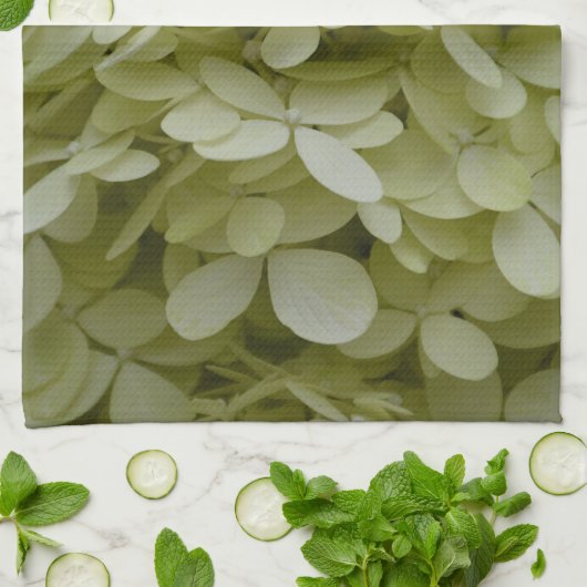 Hydrangeas Elegante Celadon Groene Bloemen Theedoek (Gevouwen)