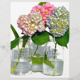 Hydrangeas en Mason jar