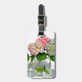 hydrangeas en mason jar bagagelabel (Voorkant verticaal)
