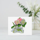 Hydrangeas en Mason jar Briefkaart (Staand voorkant)