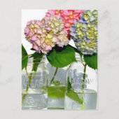 Hydrangeas en Mason jar Briefkaart (Voorkant)