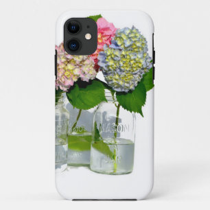 hydrangeas en mason jar Case-Mate iPhone case