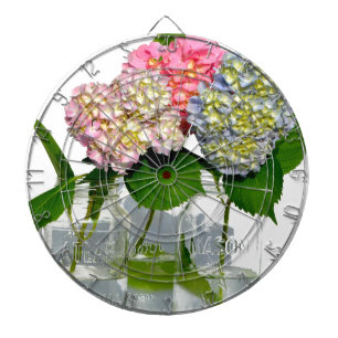 hydrangeas en mason jar dartbord