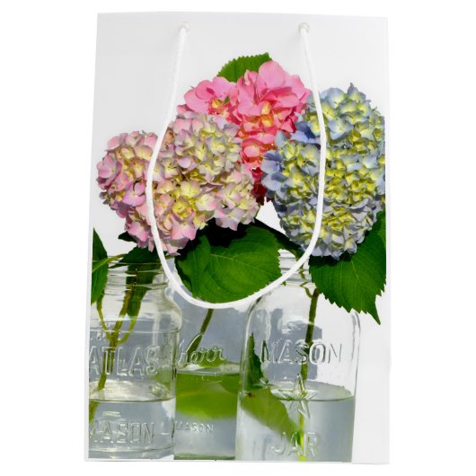Hydrangeas en Mason jar Medium Cadeauzakje (Achterkant)