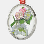 Hydrangeas en Mason jar Metalen Ornament (Links)