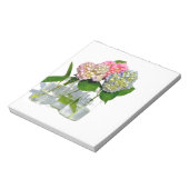 Hydrangeas en Mason jar Notitieblok (Linkerzijde)