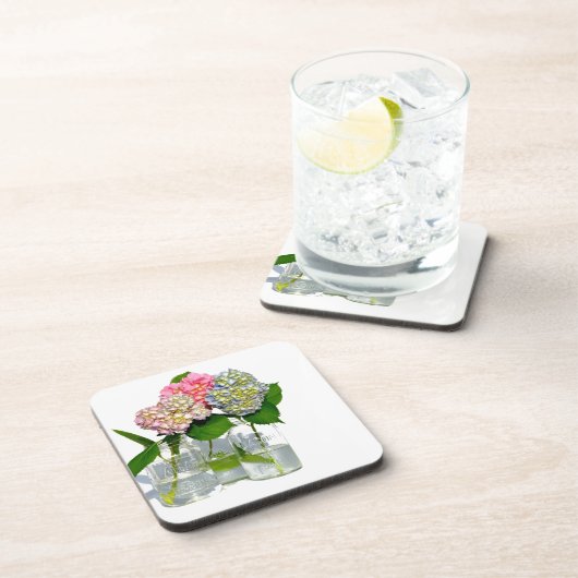 hydrangeas en mason jar onderzetter (Rechterzijde)