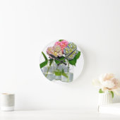 hydrangeas en mason jar ronde klok (Huis)