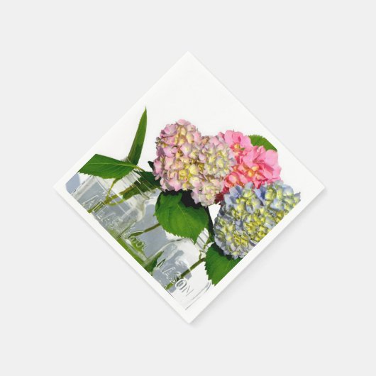 Hydrangeas en Mason jar Servet (Hoek)