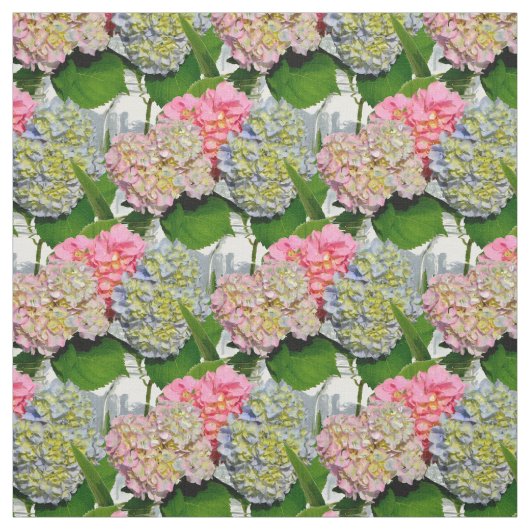 Hydrangeas en Mason jar Stof (Swatch)