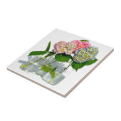 Hydrangeas en Mason jar Tegeltje (Zijkant)