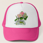 Hydrangeas en Mason jar Trucker Pet (Voorkant)