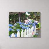 Hydrangeas en Picket Fence - Martha's wijngaard Canvas Afdruk (Voorkant)