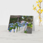 Hydrangeas en Picket Fence - Martha's wijngaard Kaart (Gele Bloem)