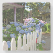 Hydrangeas en Picket Fence - Martha's wijngaard Stenen Onderzetter (Voorkant)