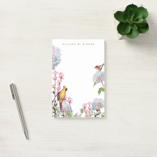 Hydrangeas en zongvogels Natuur Lover Gepersonalis Post-it® Notes (Kantoor)