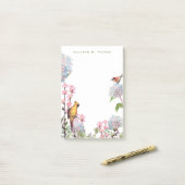 Hydrangeas en zongvogels Natuur Lover Gepersonalis Post-it® Notes (Op bureau)