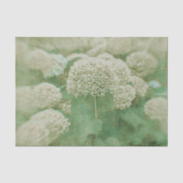 Hydrangeas Floral Green White getextureerd  Tissuepapier