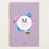 Hydrangeas Floral Wreath | Monogram Planner (Voorkant)