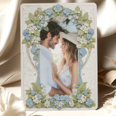 Hydrangeas foto Art Nouveau bruiloft Kaart