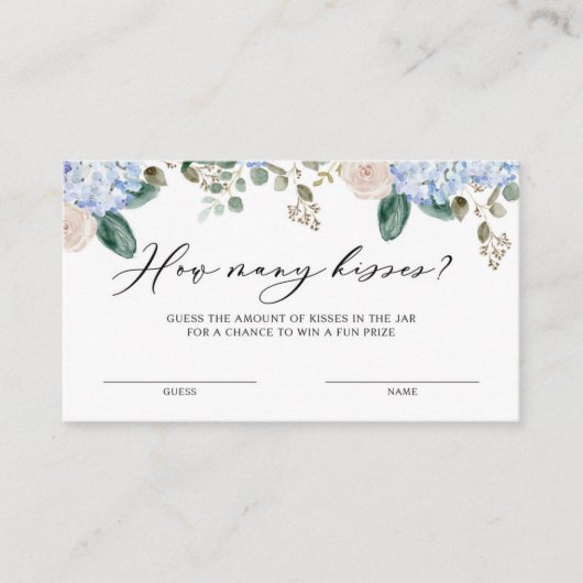 Hydrangeas Hoeveel Kisses voor de Kaart van mevrou Visitekaartje (Voorkant)