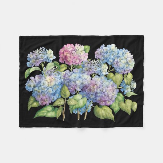 Hydrangeas in Bloom Fleece Deken (Voorkant (Horizontaal))