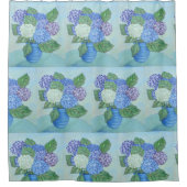 Hydrangeas in een damp douchegordijn (Voorkant)