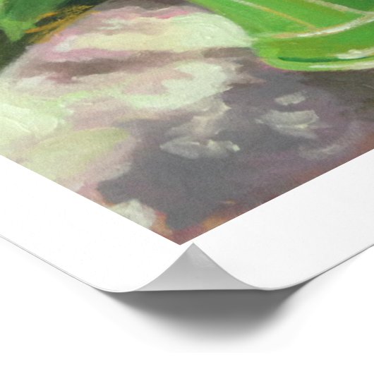 Hydrangea's in een Groene Vase Poster (Hoek)