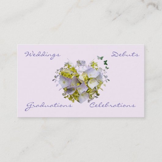 Hydrangea's in een Victoriaans ontwerp voor het sn Visitekaartje (Achterkant)