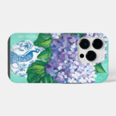 Hydrangeas in Peacock Vaas iPhone Hoesje (Achterkant horizontaal)