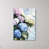 Hydrangeas in vet beroertes canvas afdruk (Voorkant)