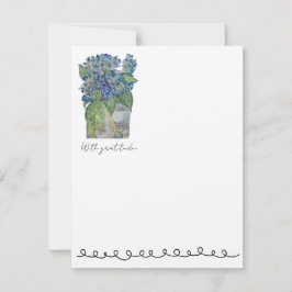 Hydrangeas in Water Flat Notecards (10) Notitiekaartje