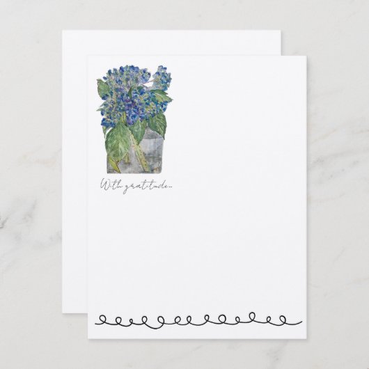 Hydrangeas in Water Flat Notecards (10) Notitiekaartje (Voorkant / Achterkant)