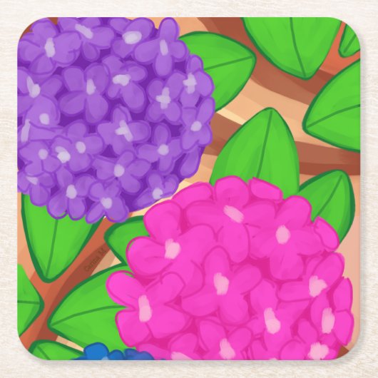 Hydrangeas Kartonnen Onderzetters (Voorkant)